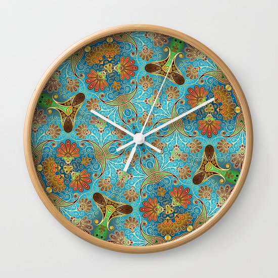 Indian Floral Wall Clock