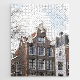 Architecture In Amsterdam Photo | Dutch Baroque Canal House Art Print | Europe Travel Photography Jigsaw Puzzle