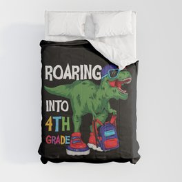 Roaring Into 4th Grade Student Dinosaur Comforter