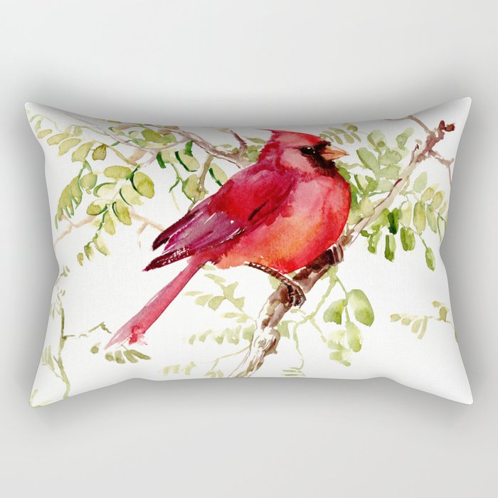 Northern Cardinal, cardinal bird lover gift Rectangular Pillow