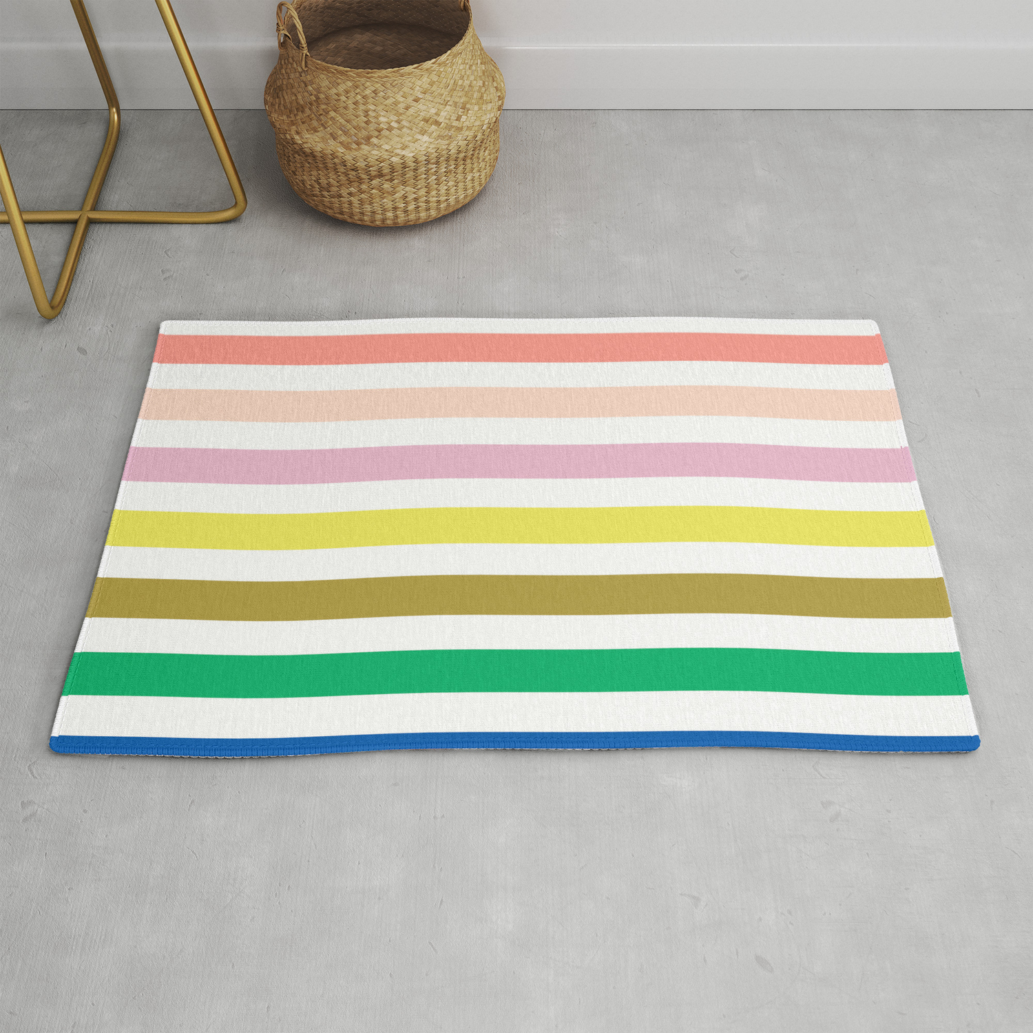 Rainbow Stripes Colorful Decor For Kids Room Nursery Boy Or Girl Rug By Charlottewinter Society6