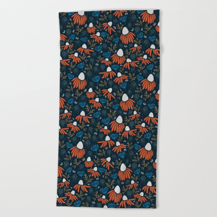 Wildflowers - Orange Beach Towel