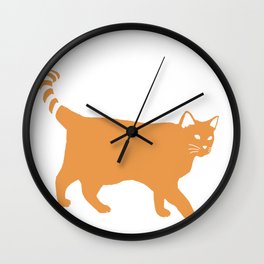Orange Cat Wall Clock