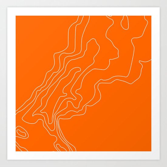 mullett lake, michigan topographic map Art Print by nicolepcattin