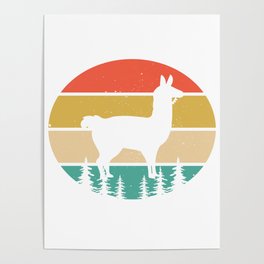 Lama Vintage Retro Poster