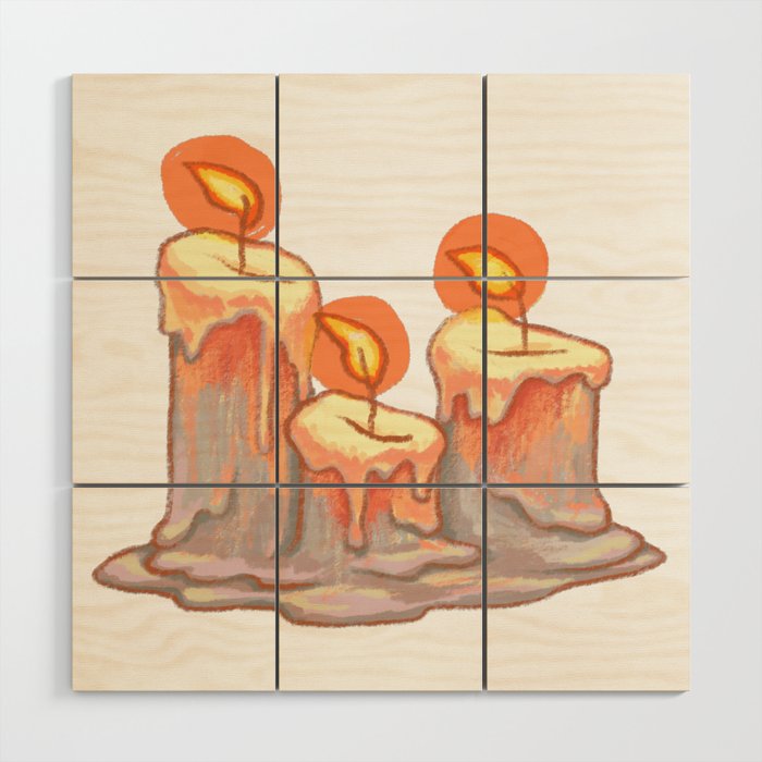 Candle piece Wood Wall Art