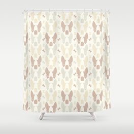 Boston Terrier Wood Pattern Shower Curtain