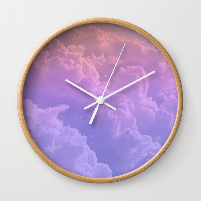 pastel clouds Wall Clock