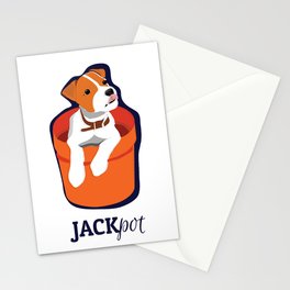 "Jackpot: Jack RussellTerrier Pop Art Puppy Stationery Cards