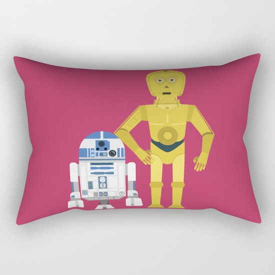 C3P0 and R2D2 vector Rectangular Pillow
