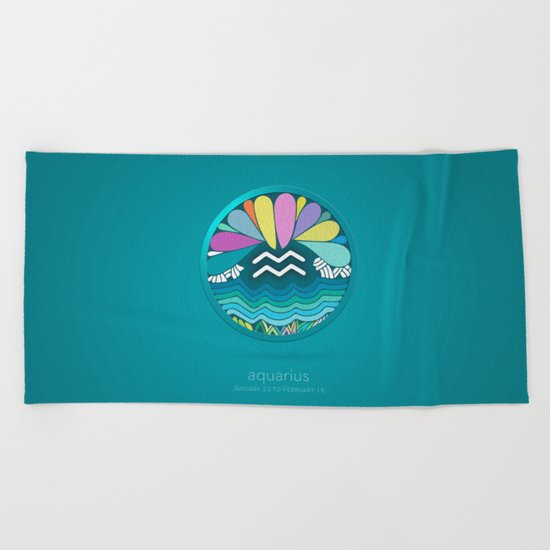 Zodiac Signs (Horoscope) Beach Towel