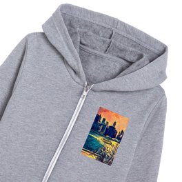 Manhattan skyline in New York City Kids Zip Hoodie