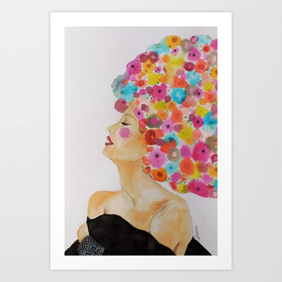 camelia in black Art Print
