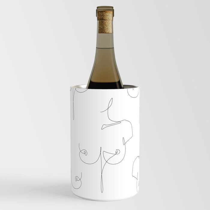Boob Line / naked breast line drawing Wine Chiller