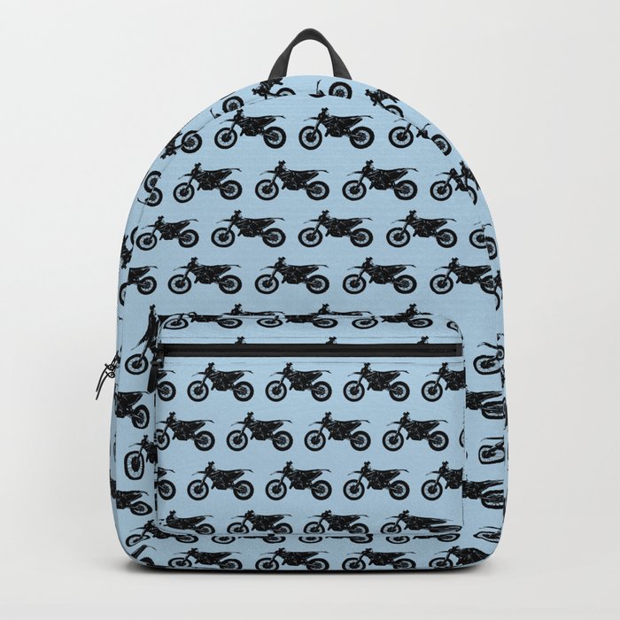Dirt Bikes // Light Blue Backpack