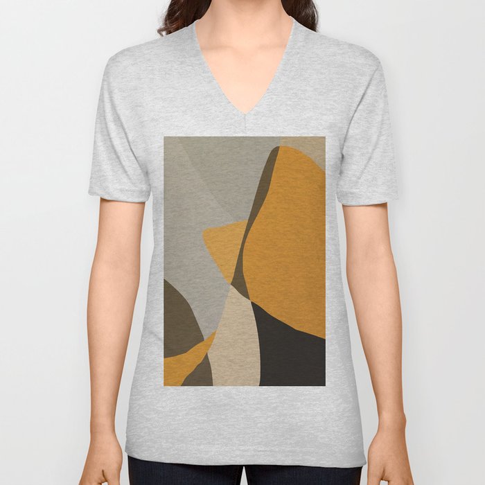 Color Field BA022 - Golden Hour Abstract V Neck T Shirt