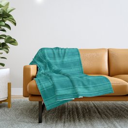[ Thumbnail: Dark Cyan and Light Sea Green Colored Lines/Stripes Pattern Throw Blanket ]