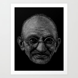 Gandhi - Point Art Art Print