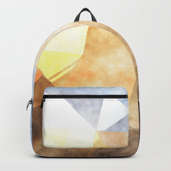 On the fields- Abstract watercolor triangle pattern Backpack