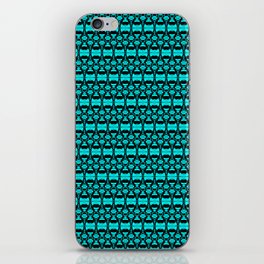 Abstract Pattern Dividers 02 in Turquoise Black iPhone Skin