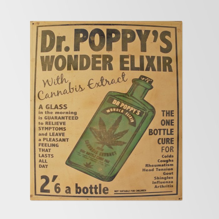 Vintage Poster Dr Poppy S Wonder Elixir Throw Blanket By