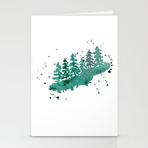 Watercolor Pines Stationery Cards