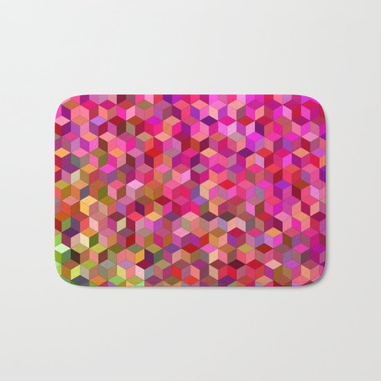 Girly cube structure Bath Mat