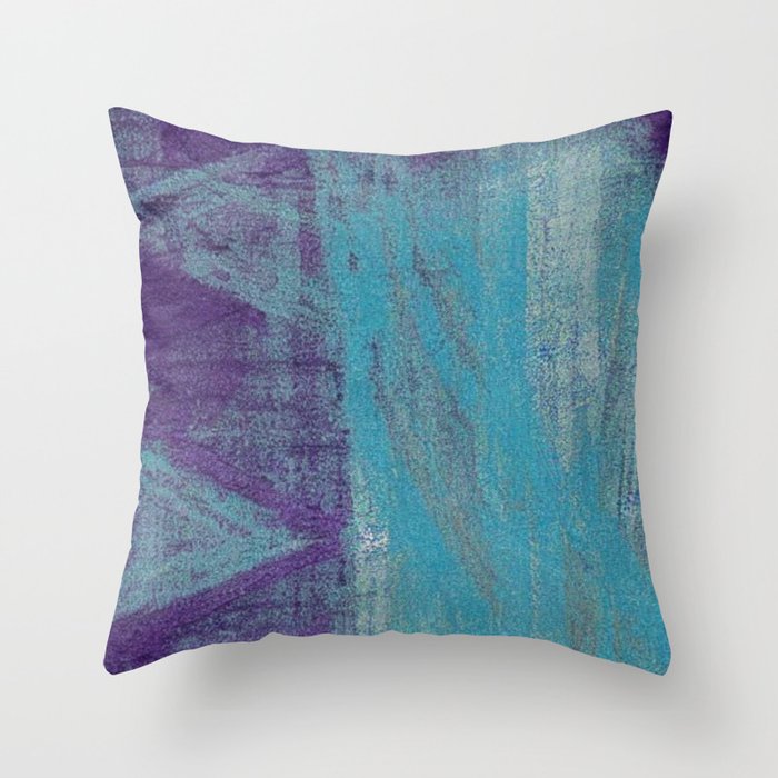 Blue Abstract Area Rug 090 Throw Pillow