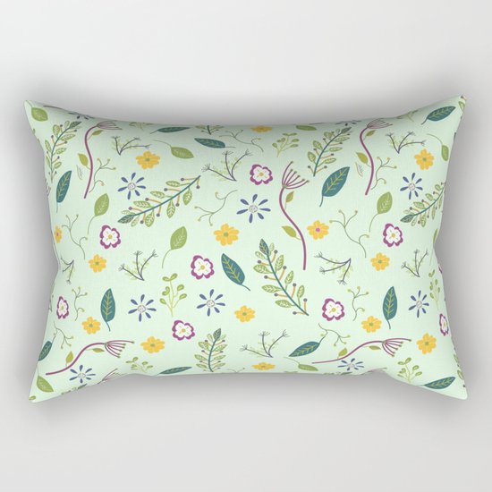 Floral Greenery Pattern I Rectangular Pillow