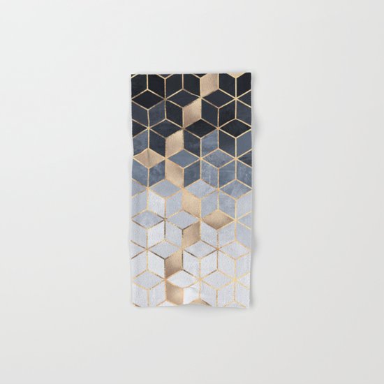 Soft Blue Gradient Cubes Hand & Bath Towel