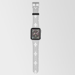 Fleur-de-Lis (White & Gray Pattern) Apple Watch Band