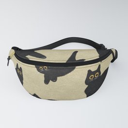 Black Cats with Big Eyes Illustration Fanny Pack