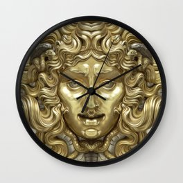 "Ancient Golden and Silver Medusa Myth" Wall Clock