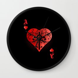 Heart Poker Ace Casino Wall Clock