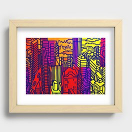 Midtown Manhattan (Red) Recessed Framed Print