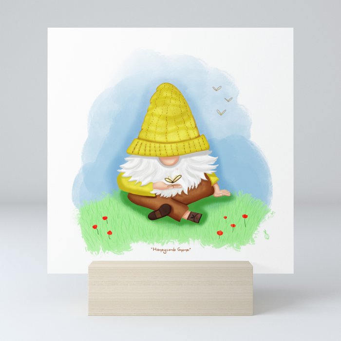 Honeycomb Gnome Mini Art Print