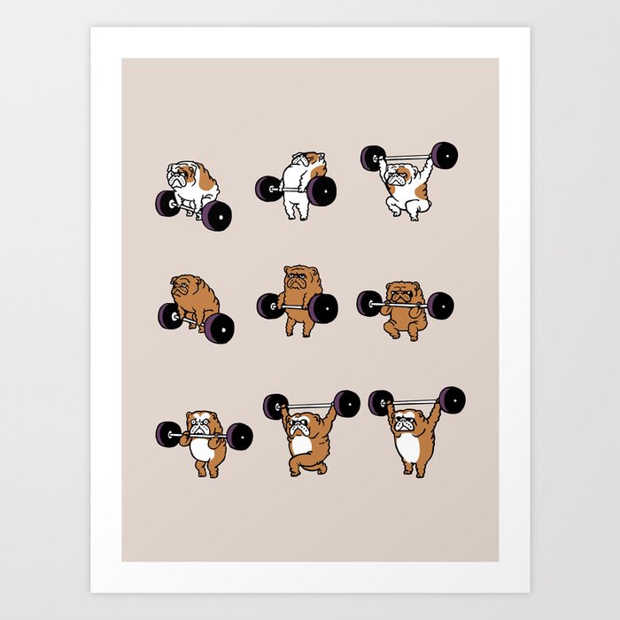OLYMPIC LIFTING English Bulldog Kunstdrucke OLYMPIC LIFTING English Bulldog Kunstdrucke