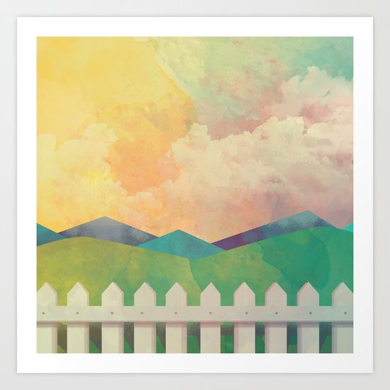 Watercolor Farm Art Print