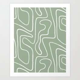 Abstract Line Sage Green Art Print