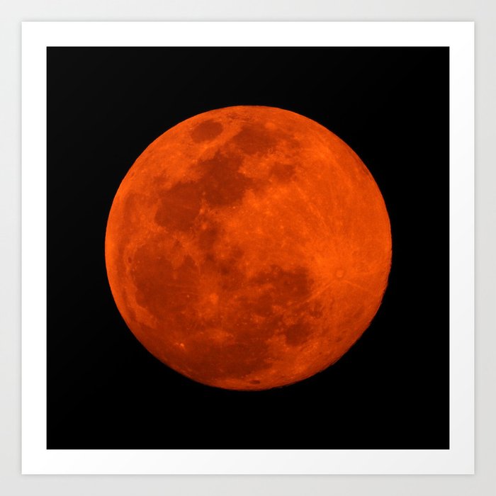 Society6 ケース Lunar by Wharton Orange Moon Art Print by Space 99 | Society6