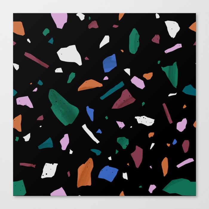 Colorful terrazzo seamless pattern Canvas Print