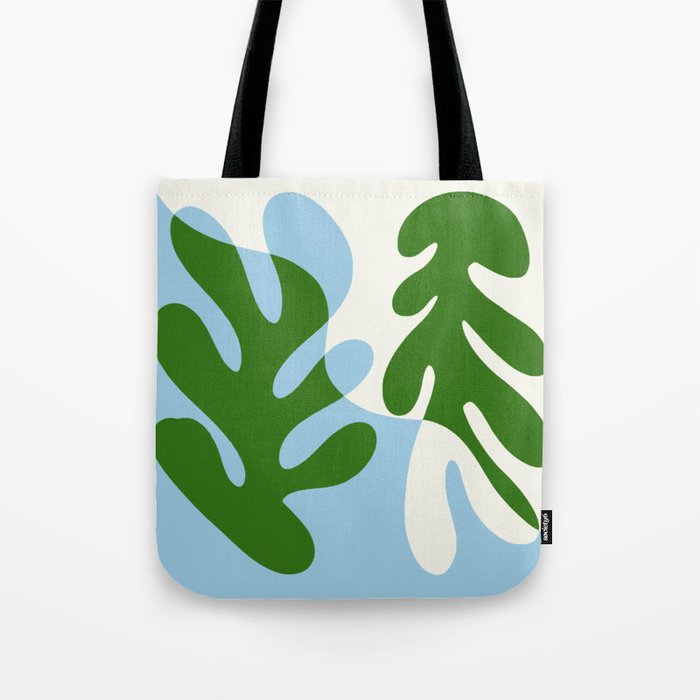 Abstract Matisse Organic Leaves Shapes \\ Green & Blue Tote Bag