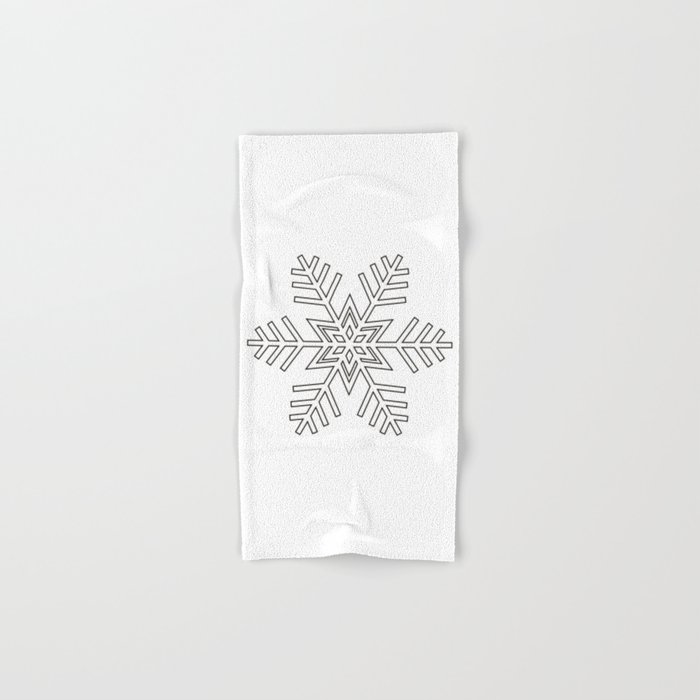 Snowflake Winter Hygge Scandi Black And White Hand Bath Towel By Eclecticatheart Society6