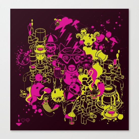 Dream Factory Pink and Yellow Canvas Print