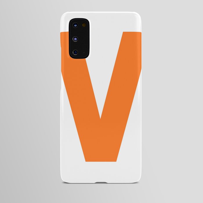 Letter V (Orange & White) Android Case