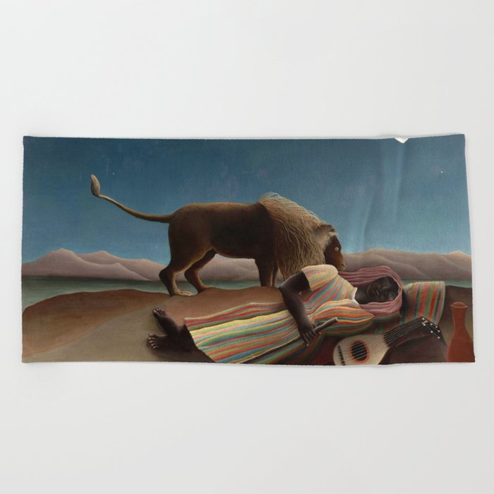 The Sleeping Gypsy by Henri Rousseau Beach Towel