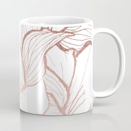 Modern handdrawn abstract faux rose gold flowers pattern Coffee Mug | Pattern, Elegant, Custombackground, Girlytrend, Girly, Fauxrosegold, Abstract, Modernpattern, Drawing, Modernflowers 