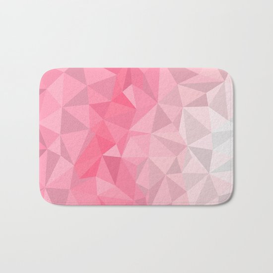 Pink Polygon Bath Mat