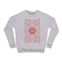 Exotic Rose Pink Rainbow Mandala Art Crewneck Sweatshirt