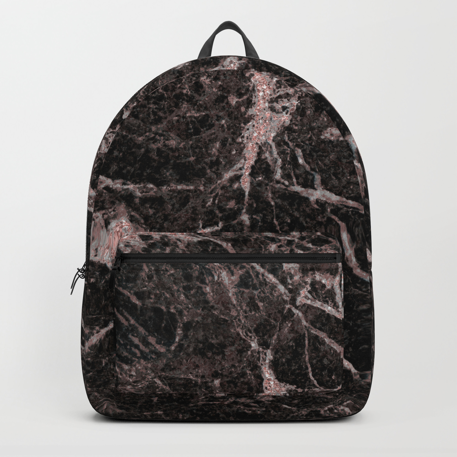 black and rose gold pink backpack